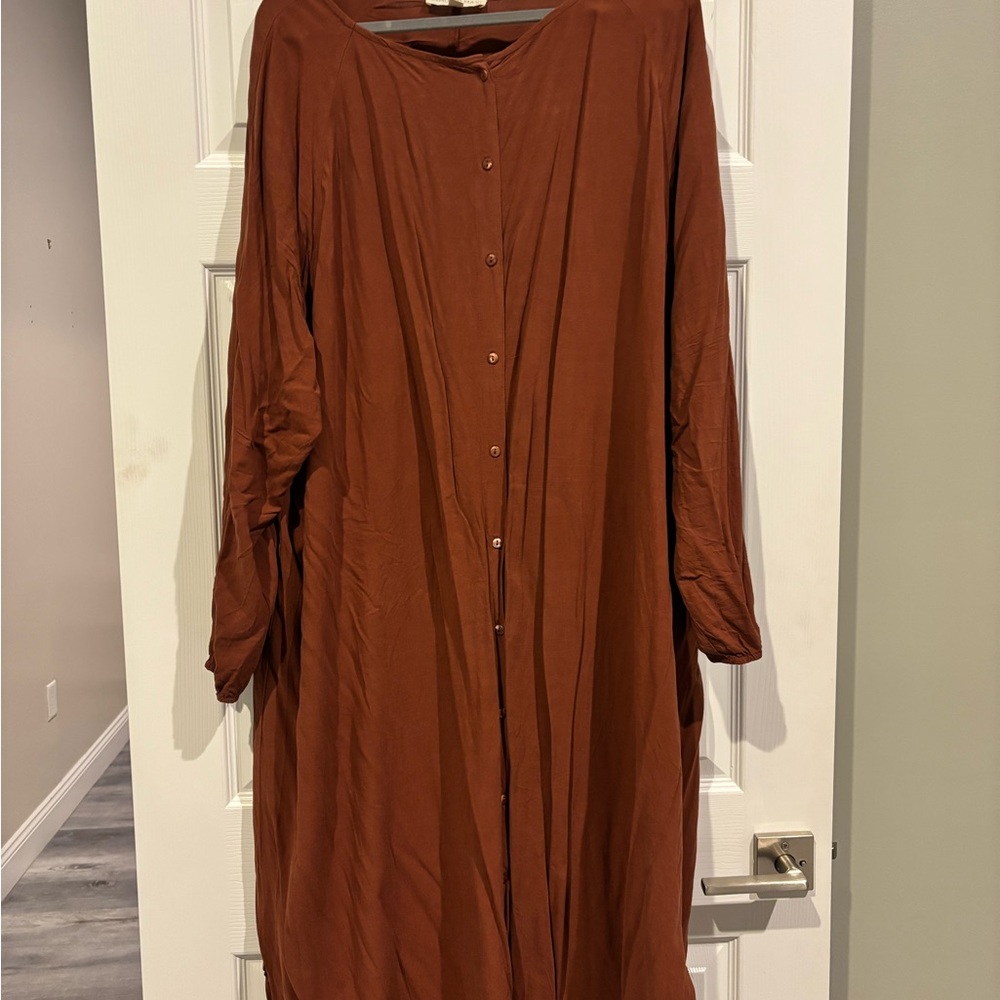 Long Sleeve Brown Dress